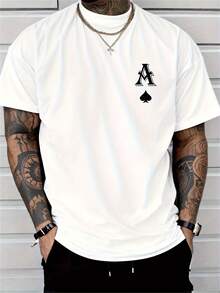 Men'S  Pattern Poker A Print Regular Fit T-Shirt - 黑色 - 查看 2