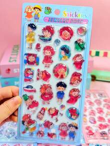 Shiny Rhinestone Stickers Self-Adhesive For Scrapbooking, Greeting Cards, Gift Decoration 1 Cute 3D Patterned Decorative Sticker Toy, Anime Cartoon Sticker, Cute Kitten Pattern, Reusable Waterproof Sticker, DIY Phone Girl Embossed Crystal Children's Sticker DIY Sticker, Year Gift, Valentine's Day Gift, Easter Gift - Multicolor - View 2