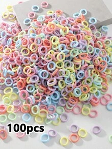 1/20/30/50/100pcs Colorful Small Hair Ties, Multi-Piece Set, Y2K Vibrant Colors, Add Cute Charm To Hairstyles, Suitable For Girls And Women Daily Wear, Outings And Parties - Multicolor a - View 3