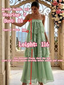 Damen Spitze asymmetrisches elegantes langes Party Rüschen Maxi Kleid, ärmellos Mode, Abschlussball, Abschlussfeier, Urlaubsoutfit Hochzeit Herbst - Minzgrün - Übersicht 8