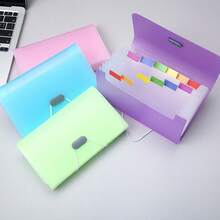 1pc Candy Color A6 Mini 13-Slot Accordion Folder Multi-Layer Document Organizer File Holder - A - View 6