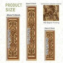 1pc Baroque Scroll Print Polyester Table Runner, Vintage Palace Style Rectangular Decorative Tablecloth, Stain-Resistant And Easy To Clean Home Decor, Suitable For Dining Table, Entryway, Coffee Table, Sideboard, Party And Holiday Decoration - Multicolor - View 3