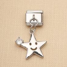 1pc Gold & Silver Italian Modular Pendant, Star Moon Sun Horse & 2026 Graduation Cube Cubic Zirconia Pendant, Celestial Lucky Theme DIY Accessory - 2026 Horse Edition - View 11