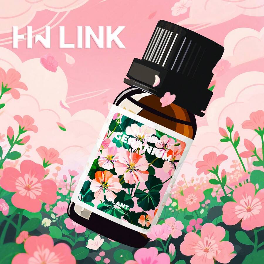 HWLINK 10ml 天竺葵精油 植物精油 天然清新 蘆葦香氛擴香棒 室內香氛 方便攜帶 節日禮物