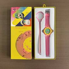 Contrast Color Silicone Women's Quartz Watch, Gift Box Set With Matching Color Leather Bracelet, Casual Versatile Wristwatch, Detachable Watch Head, Exquisite Gift Watch Set For Dating (1pc/Set) Includes Watch Box - Hot Pink - View 3