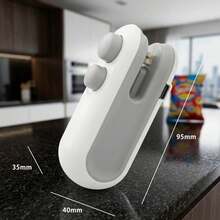 Mini Máquina Seladora Portátil 2 Em 1 Saco Plástico Embalagem USB - Branco - Visão 3