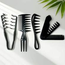 2/1pc Plastic Comb Men's Big Back Haircomb Fishbone Comb Hairdressing Comb Styling Comb Art Comb Painting Comb Oil Haircomb - One Size - View 2
