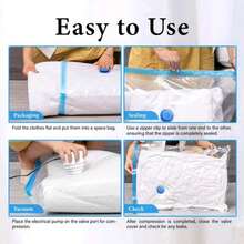 Space-Saving Vacuum Storage Bags, Large-Capacity Vacuum-Sealed Bags, Suitable For Storing Clothes, Bedding, Blankets And Bedding Items. Wardrobe Bedding Organizing Storage Bag, Can Effectively Organize Bedding. - Multicolor - View 7