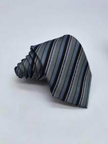 1pc Men's 8cm Wide Premium Striped Tie, Suitable For Business Banquets, Wedding Events - Multicolor - View 8