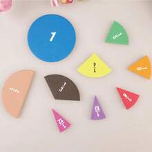 9 piezas de círculos de fracciones redondos de EVA de colores, herramienta de enseñanza de matemáticas, instrumento educativo STEM Montessori estético, accesorio de aprendizaje de matemáticas para el aula de regreso a la escuela, regalo de útiles escolares para estudiantes - Multicolor - Ver 5