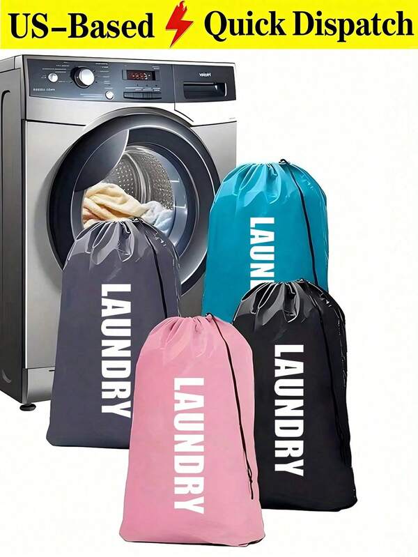 Multicolor Large Waterproof Drawstring Laundry Hamper Bag, Foldable Stitched Travel Bag Clothes Storage Organizer Tote Bag For Laundry Organization Camping Essentials Travel Must Haves Home Dorm Storage Cabinet Packing Cubes