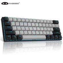 MageGee Star61 Mini 60% Mechanical Keyboard, 61 Keys Wired LED Backlit Compact Gaming Keyboard, Small Multi-Device Keyboard, Portable Keyboard With Backlight, Compatible With Laptop, Desktop, Computer, PC, Black/Grey/Blue Switch - Black - View 10