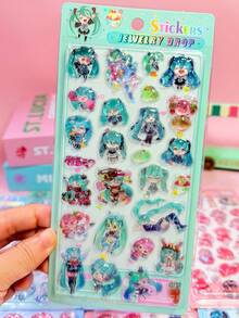 Shiny Rhinestone Stickers Self-Adhesive For Scrapbooking, Greeting Cards, Gift Decoration 1 Cute 3D Patterned Decorative Sticker Toy, Anime Cartoon Sticker, Cute Kitten Pattern, Reusable Waterproof Sticker, DIY Phone Girl Embossed Crystal Children's Sticker DIY Sticker, Year Gift, Valentine's Day Gift, Easter Gift - Multicolor - View 1