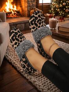 3 Pairs Women's Winter Leopard Print Floor Socks, Thickened Indoor Home Socks, Snow Socks - Multicolor - View 7