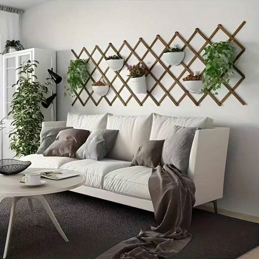 2 Pack Expandable Wooden Plant Trellis, Adjustable Garden Lattice Fence - View 1