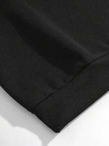 Pakaian Perjalanan Bandara Musim Gugur Terbaru untuk Wanita: Kaos Sweatshirt Hitam dengan Slogan Balap - Hitam - View 5