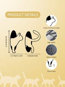 1pc Cat Head & Tail Metal Wall Art, Metal Cat Line Art, Cat Lover Gift, Cat Metal Sign, Bedroom, Living Room, Bathroom Wall Decor, Minimalist Decorative Hanging Ornament - Multicolor - View 3