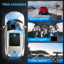 Dash Cam Front And Rear Inside 3 Channel Dashcam For Cars 1080P With 32GB Card Adjustable Lens 3 Ways Triple Camera With Night Vision, G-Sensor, Loop Recording, Parking Monitor - Y98 - View 3