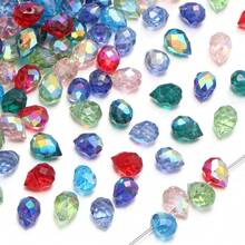 20pcs Dreamy Sparkling AB Color High Quality Glass Crystal Beads, Water Drop Shaped Faceted Spacer Beads Decoration Beads & Bead Assortments, For DIY Jewelry, Bracelets, Necklaces, Keychains, Earrings, Pendants And Craft Materials - Teardrop - View 8