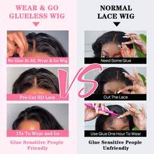 Glueless Body Wave Wigs Human Hair Pre Plucked Pre Cut 4X4 Lace Closure Bob Wigs Brazilian Hair 180 Density Put On And Go Wavy Bob Human Hair Wigs For Beginners Friendly - Natural Black - View 9