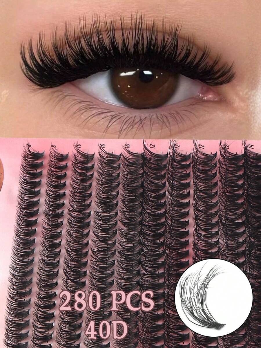14 Rows Single-Cluster Lashes DIY Eyelash Extensions 10-18mm Sparse Eyelash Clusters Thin-Band Cross Natural False Eyelash Clusters, Eyelash Clusters, Individual Lashes, Lashes, False Lashes - D - View 1