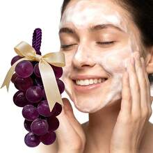 Handmade Macaron Grape Soap With Hanging Rope | Contains Shea Butter And Coconut Oil | 2-In-1 Facial And Body Cleanser | Exquisite Bath Fragrance Gift, Long-Lasting Fresh Fruity Scent - Deep Cleansing - View 1