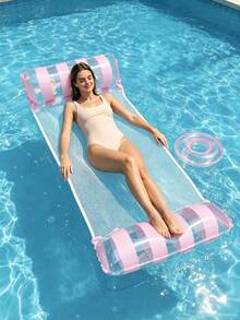 Inflatable Swimming Pool Float, Adult Water Hammock, Swimming Raft Lounge Chair, 4-In-1 Multifunctional Swimming Pool Float Toy, Adult Swimming Lake, Beach Swimming Pool Gift, Water Fun, Pool Float, Essential For Summer Travel, Easy To Carry - Multicolor - View 4