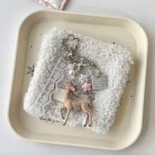鹿造型鑰匙圈吊飾 蕾絲珍珠蝴蝶結包包掛飾 韓系甜美三葉草後背包掛鏈 Y2K少女風禮物 - 彩色 - 查看 2