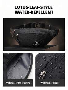 CAMEL CROWN Unisex Sports Waist Bag, Running Phone Storage Pouch, Multi-Functional Waist Belt Fitness Gear, Suitable For Morning Jogging - Black - View 5
