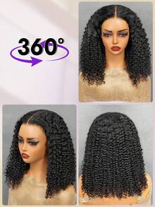 OQ 180% Density 16-30 Inch Natural Color Curly Human Hair Wig, 7x5 HD Seamless Frontal Wig, Pre-Cut Pre-Trimmed, Unprocessed Pure Virgin Hair, Fashionable Natural Holiday Style, Suitable For Business And Home - SNatural - View 6