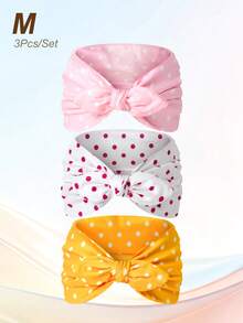3 pièces Bandeau ultra large à pois et nœud, accessoire de cheveux élégant et décontracté pour femme - Multicolore - Voir 13