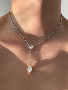 Unique Double Snake Head Necklace With Zirconia, Suitable For Men And Women. It's A Fashionable Hip-Hop Y2K Style Necklace, Perfect For Daily Wear Or As A Gift, With Adjustable Length. - A - View 6