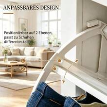 Entryway Storage Unit, Narrow Shoe Cabinet, Practical Shoe Cabinet For Bedroom (Storage Unit Only) - White - View 6