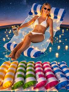1pc Mesh Inflatable Pool Hammock, Beach And Pool Essential, Suitable For Photography, Camping, Beach, Vacation, Pool, Bachelor Party Supplies, Adult Swimming Pool, Travel, Adult Float, Summer Party - Multicolor - View 2