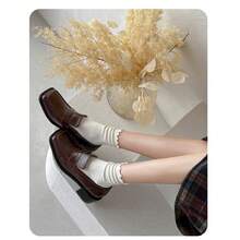 1/3/5/6/8/10/20 Pairs Women's Solid Color Ruffle Edge Minimalist Fashion Versatile Comfortable Soft Socks, Suitable For Daily Wear, With Ruffle Edge, Suitable For Spring, Autumn, Winter, Beautiful Charming Cute, Suitable As Gifts For Students And Friends - Multicolor - View 4