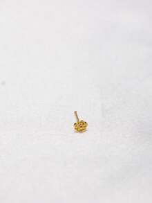 1pc Gold Rose Nose Stud/Nose Ring, Delicate Minimalist Mini Floral Nose Ring, Suitable For Daily Wear Body Piercing Jewelry - Nose Piercing - View 4