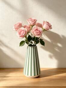 1pc Creative Striped Vase, Multi-Color Desktop Decor, Vanity Centerpiece, Aesthetic Room Decoration, Floral Arrangement Ornament, Home Gift Idea, Modern Minimalist Style, Living Room Decor - Multicolor 1 - View 5