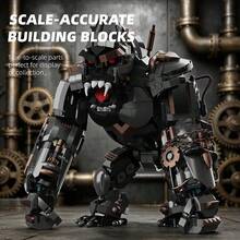 1414pcs Heavy Industrial Giant Gorilla Mecha Building Blocks Set, Static Monster Robot Brick Model, Advanced Collector Display Assembly Kit For Adults, Ideal Gift For Building Block Enthusiasts - Multicolor - View 9