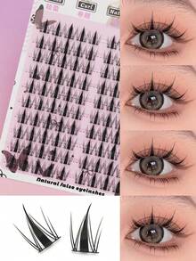 Ayrmilla 2 Styles Spiky Fairy Lash Clusters, Black & Brown Individual DIY Eyelash Extensions, Lightweight Pointed Segmented False Lashes, Soft Reusable Natural Lash Clusters For Daily Eye Makeup - C - View 11