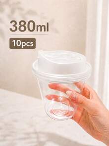 1/5/10/20pcs Thickened Coffee Cups, Leak-Proof Lid Design, Insulated Plastic Cups, Anti-Scald Flip Lid Design, Suitable For Coffee Lovers, Also Applicable For Milk Tea, Coffee, Juice And Other Beverages - Multicolor - View 13