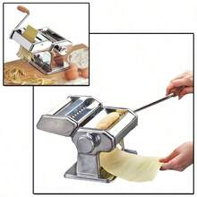 Taylor & Brown 5 In 1 Heavy Duty Stainless Steel Professional Fresh Pasta Lasagne Spaghetti Tagliatelle Maker Machine, Manual Operation, 9 Thickness Settings, Removable Handle, Compact Design - Silver - View 3