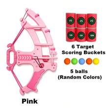 EVA 軟球發射玩具,適合競技遊戲,可用手投擲,特別適合 3 歲及以上兒童,男孩女孩的生日或新年好禮,球色隨機 - 粉色 - 查看 13