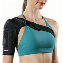 1pc Adjustable Shoulder Support Brace, Unisex, Compression Sleeve With Removable Silicone Pad, Suitable For Running - Multicolor - View 5