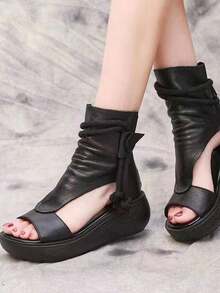Women Platforms & Wedge Sandals - Black - View 2