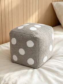 1pc Dice Shaped Decorative Pillow, Dorm Bedding, Suitable For Sofa Cushion And Home Decor, Machine Washable, All Season Use, Polyester Pillow, Zipper Closure Sofa Pillow, Light Gray - Light Grey - View 4