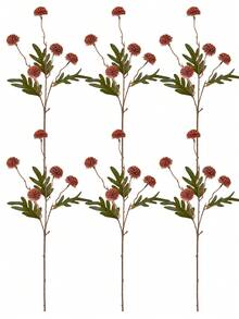 1支50厘米仿真蒲公英花茎，丝绸花，仿真植物枝条，适用于家居客厅卧室装饰、秋季装饰、房间装饰、桌面装饰、花园装饰、家居装饰、情人节礼物、生日礼物、毕业礼物 - 橘色 - 查看 9