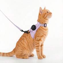 Conjunto de Arnés & Correa para Mascotas con Cubierta Protectora GPS, Kit Ajustable para Pasear Gatos y Perros, Correas Reflectantes, Diseño Transpirable - Marrón - Ver 6