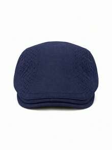 Topi Newsboy Berongga dan Bernapas, Warna Polos, Gaya Baru Musim Gugur/Dingin, Topi Beret Unisex, Topi Baseball Kasual Luar Ruangan - Sisi-sisi yang berongga - View 31