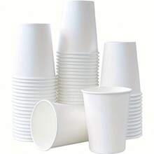 100pcs White Thickened Paper Cups, Disposable Milk Tea Coffee Cups, Without Lid Disposable White Kraft Paper Cups, Double-Wall Insulated Disposable Coffee/Milk Tea Paper Cups, Suitable For Festivals, Parties, Christmas Parties - White - View 8