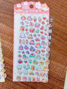 Juego de pegatinas de cristal láser de resina, adecuado para decoración de planificador y manualidades hechas a mano - Multicolor - Ver 12